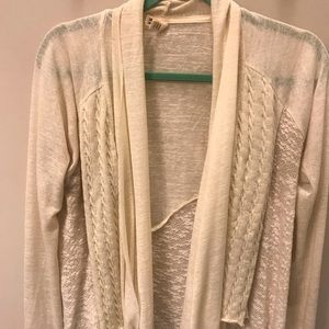 Anthropologie Cream Multimedia Cardigan